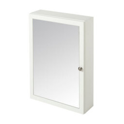 GoodHome Perma Satin White Wall-Mounted Single Bathroom Cabinet With Mirrored Door (W)500mm (H)700mm