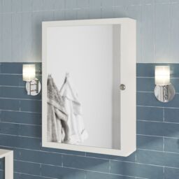 GoodHome Perma Satin White Wall-Mounted Single Bathroom Cabinet With Mirrored Door (W)500mm (H)700mm - thumbnail 4