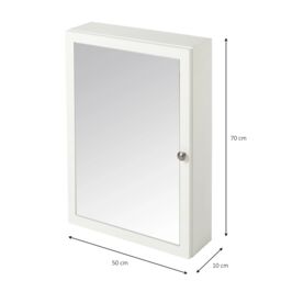 GoodHome Perma Satin White Wall-Mounted Single Bathroom Cabinet With Mirrored Door (W)500mm (H)700mm - thumbnail 5