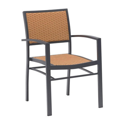 Song Armchair - Anthracite Aluminium Frame - Tan Weave - image 1