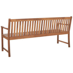 Beliani Garden Bench With Cushion Vivara 180 Cm Certified Acacia Wood Dark Red - thumbnail 5