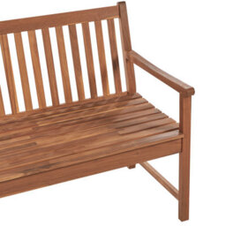 Beliani Garden Bench With Cushion Vivara 180 Cm Certified Acacia Wood Dark Red - thumbnail 6