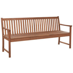 Beliani Garden Bench With Cushion Vivara 180 Cm Certified Acacia Wood Dark Red - thumbnail 4