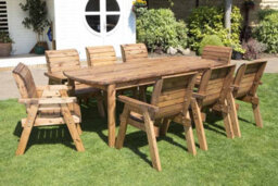 Charles Taylor Trading Eight Seater Rectangular Table Set With Cushions - W340 X D216 X H98 - Fully Assembled - Burgundy - thumbnail 5