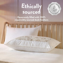 Slumberdown Duck Feather Pillows 4 Pack Hotel Quality Medium Firm Bed Pillow 100% Luxury Cotton Cover Natural Pillows 48X74Cm - thumbnail 5