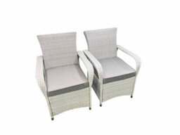Fimous Outdoor Rattan Garden Furniture Set Patio 6 Chairs Plus Rectangular Dining Table Sets Light Grey Mixed - thumbnail 6
