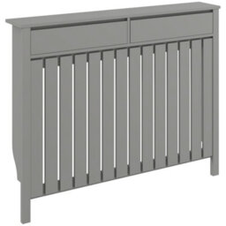 Homcom Large Radiator Cover With Drawers And Vertical Slats 119 X 19 X 93 Cm - thumbnail 2