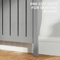 Homcom Large Radiator Cover With Drawers And Vertical Slats 119 X 19 X 93 Cm - thumbnail 7