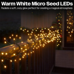 Xmas Haus Warm White Multifunction Micro Led Green Wire Cluster Lights - thumbnail 3