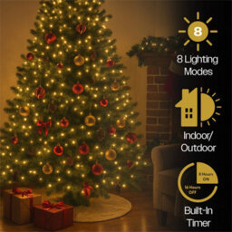 Xmas Haus Warm White Multifunction Micro Led Green Wire Cluster Lights - thumbnail 4