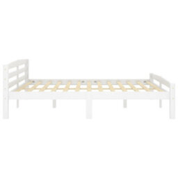 Berkfield Bed Frame White Solid Pinewood 200X200 Cm - thumbnail 4