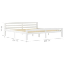 Berkfield Bed Frame White Solid Pinewood 200X200 Cm - thumbnail 6