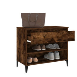 Walplus Shoe Cabinet Smoked Oak 70X36X60 Cm Engineered Wood - thumbnail 5
