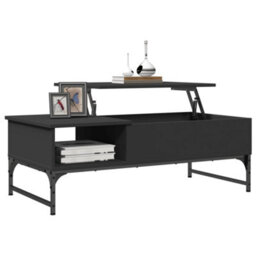 Walplus Coffee Table Black 100X50X35 Cm Engineered Wood And Metal - thumbnail 4