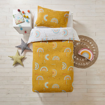 Little Furn. Rainbow Tribe Geometric Kids Duvet Cover Set, Double, Yellow - image 1