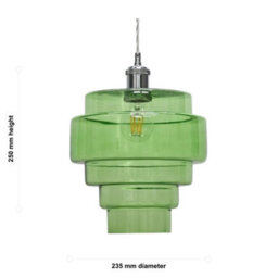 First Choice Lighting Benson - 5 Tier Green Glass Easy Fit Pendant Lightshade - thumbnail 7