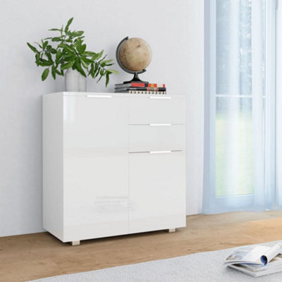 Vidaxl Sideboard High Gloss White 71X35X80 Cm Engineered Wood - image 1