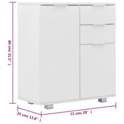 Vidaxl Sideboard High Gloss White 71X35X80 Cm Engineered Wood - thumbnail 9
