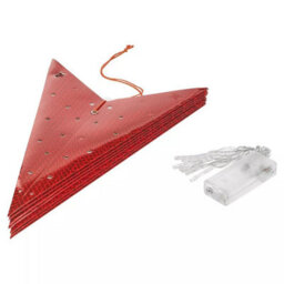 Urbn-Living Red - Large Led Festive Paper Star Lantern Hanging Christmas Lights - thumbnail 6