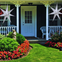 Urbn-Living Red - Large Led Festive Paper Star Lantern Hanging Christmas Lights - thumbnail 8
