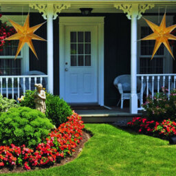 Urbn-Living Red - Large Led Festive Paper Star Lantern Hanging Christmas Lights - thumbnail 7