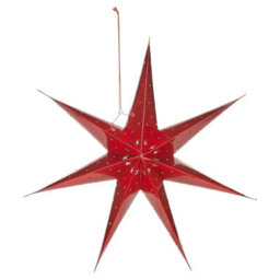 Urbn-Living Red - Large Led Festive Paper Star Lantern Hanging Christmas Lights - thumbnail 4