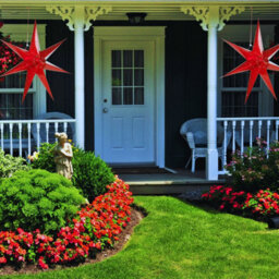 Urbn-Living Red - Large Led Festive Paper Star Lantern Hanging Christmas Lights - thumbnail 3