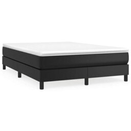 Berkfield Box Spring Bed Frame Black 135X190 Cm 4Ft6 Double Faux Leather - thumbnail 2