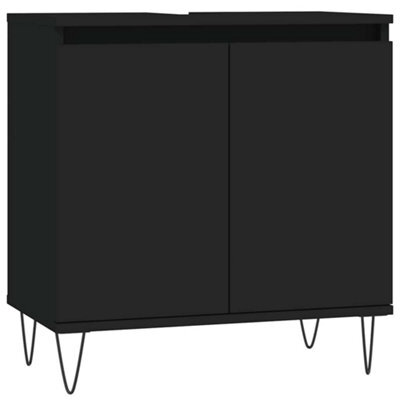 Berkfield Industrial Bathroom Cabinet Black 58X33X60 Cm Engineered Wood - image 1