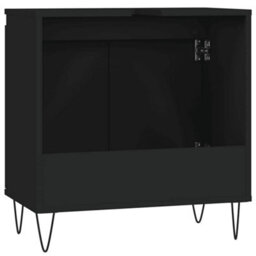 Berkfield Industrial Bathroom Cabinet Black 58X33X60 Cm Engineered Wood - thumbnail 7