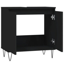 Berkfield Industrial Bathroom Cabinet Black 58X33X60 Cm Engineered Wood - thumbnail 5