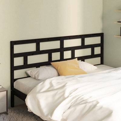 Walplus Bed Headboard Black 206X4X100 Cm Solid Wood Pine - image 1
