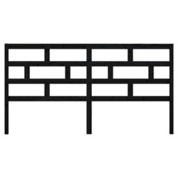 Walplus Bed Headboard Black 206X4X100 Cm Solid Wood Pine - thumbnail 4