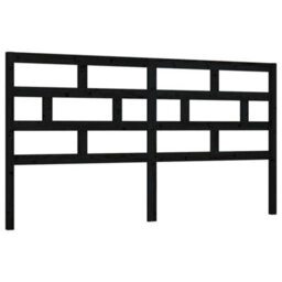 Walplus Bed Headboard Black 206X4X100 Cm Solid Wood Pine - thumbnail 2