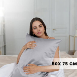 Bedlooms Satin Silk Pillowcase Silver 2 Pair - Anti Wrinkle Pillow Covers For Hair & Skin Friendly Pillowcases Bedding Set 50X75Cm - thumbnail 7