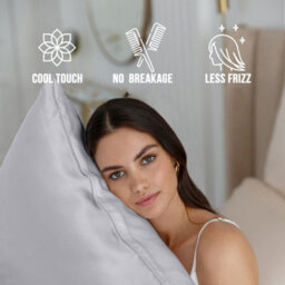 Bedlooms Satin Silk Pillowcase Silver 2 Pair - Anti Wrinkle Pillow Covers For Hair & Skin Friendly Pillowcases Bedding Set 50X75Cm - thumbnail 6