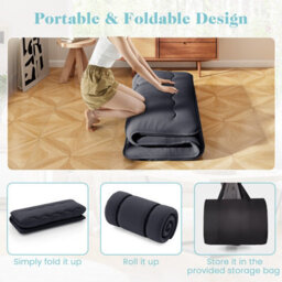 Costway Foldable Tatami Mat Floor Futon Mattress Roll Up Sleeping Pad W/ Washable Cover, Small Double/double/king Size - thumbnail 8