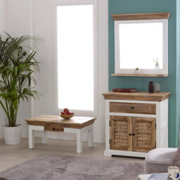 Buttercup Farm Alfie Framed Mirror With Shelf - Mango Wood - L80 X W73 X H16 Cm - thumbnail 5