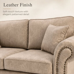 Gamzo Outlet 3+2 Seater Sofa Set Full Back Leather Couch With Strong Wooden Frame And Padded Curved Arms - thumbnail 5