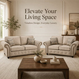 Gamzo Outlet 3+2 Seater Sofa Set Full Back Leather Couch With Strong Wooden Frame And Padded Curved Arms - thumbnail 2