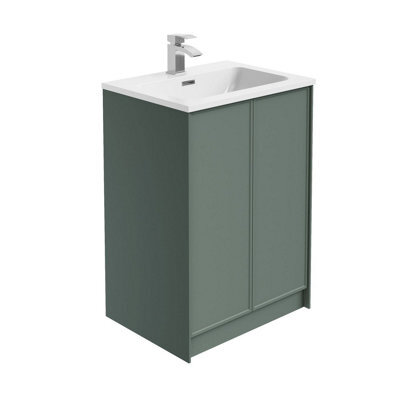 Plum&clay Jenner Green Freestanding Vanity Unit & Basin Set (W)600mm (H)855mm - image 1