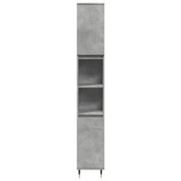 Berkfield Bathroom Cabinet Concrete Grey 30X30X190 Cm Engineered Wood - thumbnail 4