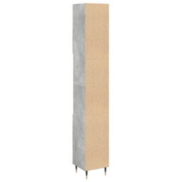 Berkfield Bathroom Cabinet Concrete Grey 30X30X190 Cm Engineered Wood - thumbnail 6