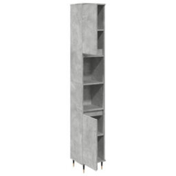 Berkfield Bathroom Cabinet Concrete Grey 30X30X190 Cm Engineered Wood - thumbnail 7