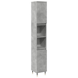 Berkfield Bathroom Cabinet Concrete Grey 30X30X190 Cm Engineered Wood - thumbnail 2