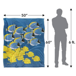 Royce Mcclure Tang Silky Tropical Fish Supersoft Blanket Multicoloured (152Cm X 127Cm) - thumbnail 5