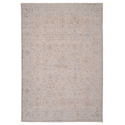 Loomed Pale Beige Boho Traditional Style Distressed Living Area Rug 160X230Cm - image 1