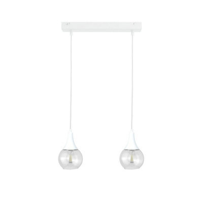 Luminosa Lighting Luminosa Lacrima Bar Pendant Ceiling Light White Transparent Glass Shade 2X E27 - image 1