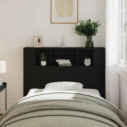 Berkfield Headboard Cabinet Black Oak 120X19X104,5 Cm Engineered Wood - thumbnail 1