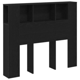 Berkfield Headboard Cabinet Black Oak 120X19X104,5 Cm Engineered Wood - thumbnail 2